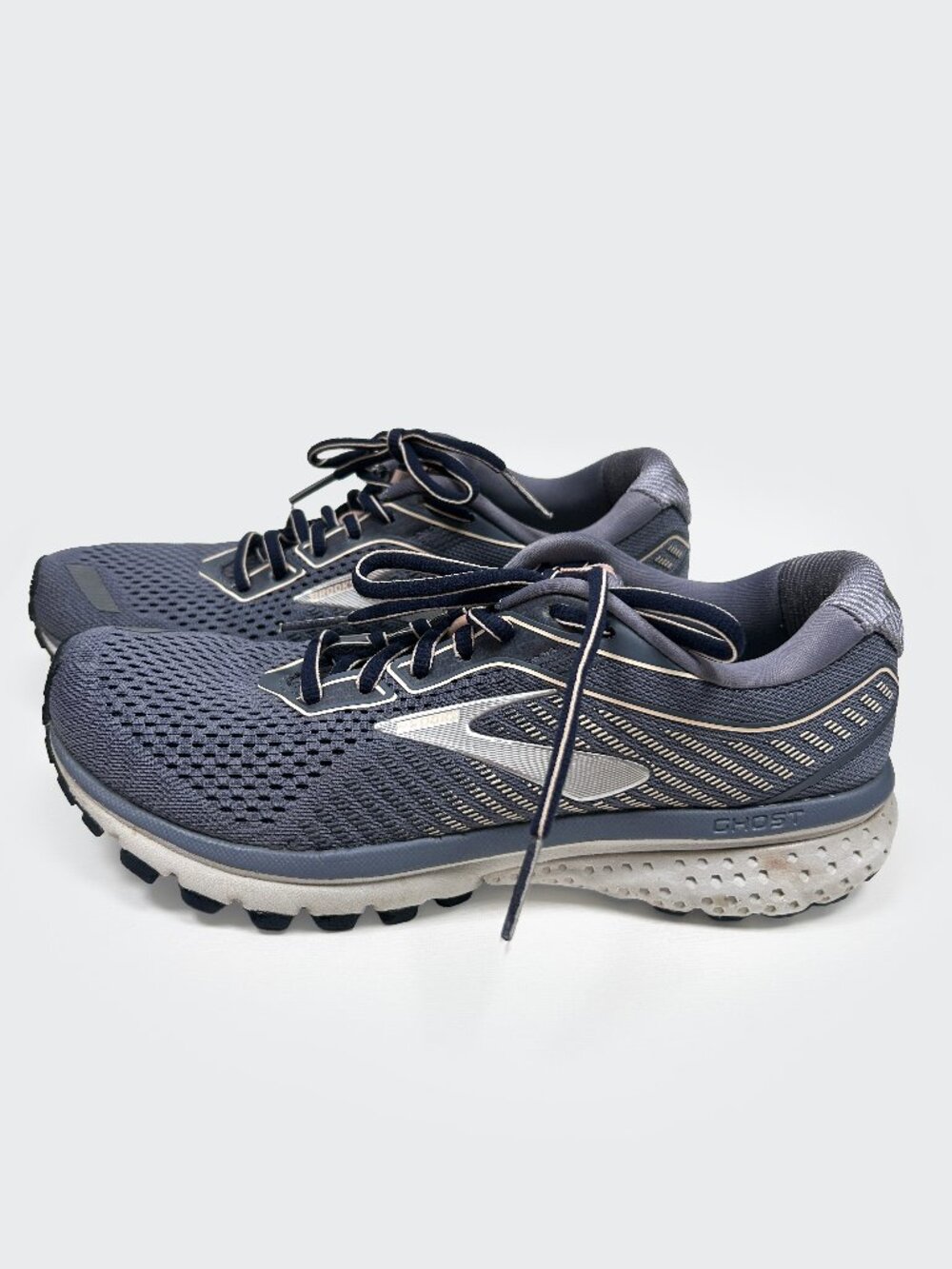 Brooks Ghost 12 Running Shoes Slate Blue Pink Athletic Sneakers Women’s 8.5 B